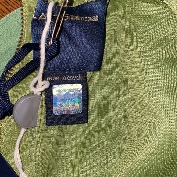 Roberto Cavalli (Class) olive green dress gold snake zipper limited edition - Picture 11 of 16